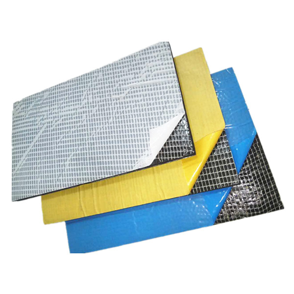 Self-adhesive rubber sheet with grid sandwich plate
