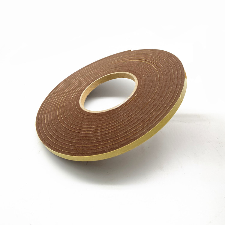 Medium Density Brown Water Tank Sealing PVC Foam Tape with Yellow Release Liner