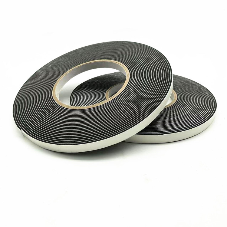 Black 1.5mm Single Sided Adhesive PVC Foam Tape Cabinet Door Moisture Resistant 