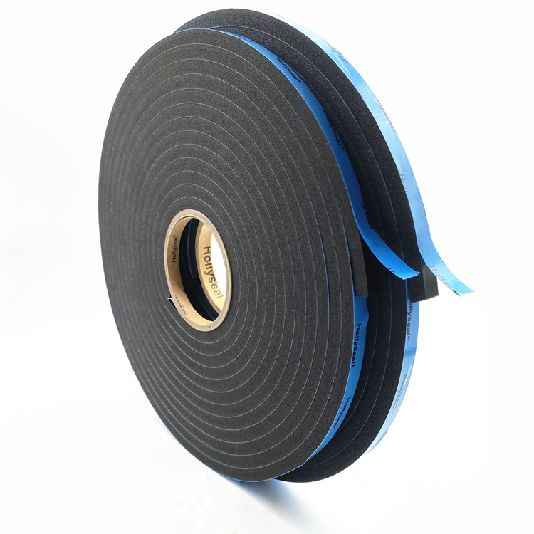 Hollyseal® Double-Sided Adhesive PVC Foam Tape with Blue Film for Glass Gaskets