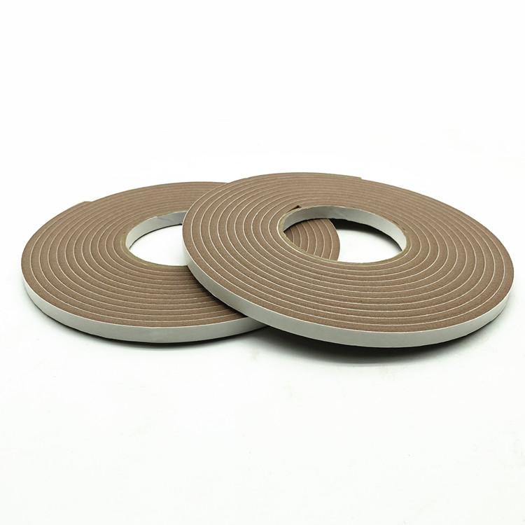 Hollyseal®Single Sided Adhesive Brown PVC Foam Tape Supermarket Weatherstrip